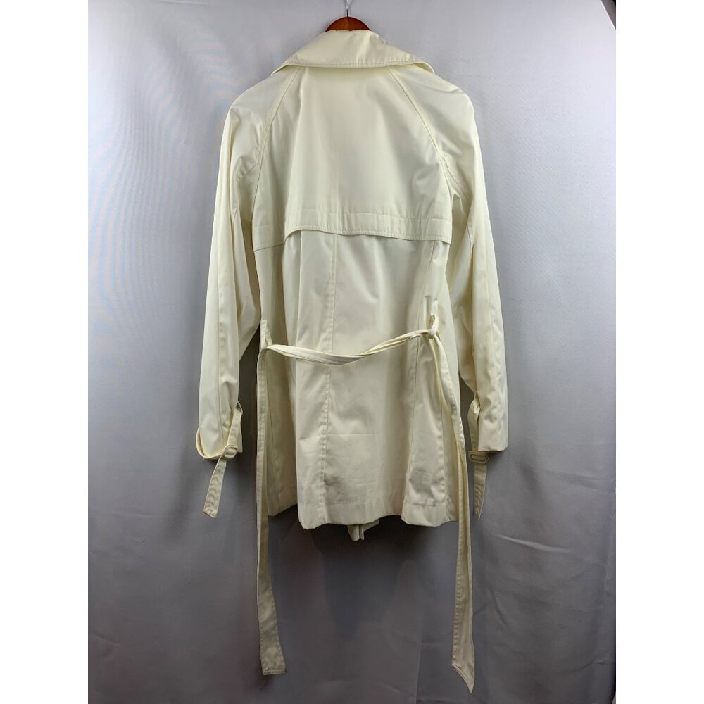 Women's London Fog Short Trench Coat White Size M - Picture 2 of 12